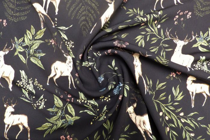 Majestic Stag - Lena Crepe per metre