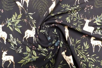 Majestic Stag - Lena Crepe per metre