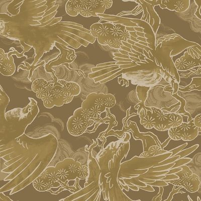 Lotus Garden - Olive Birds
