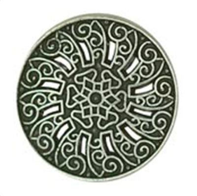 Button Silver/Black Metal