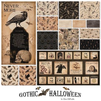 Gothic Halloween FQ Bundle + Panels