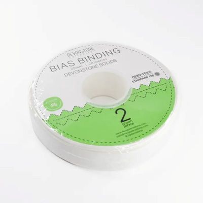 Bias 25mm - 002 Bright White DC Solid - per metre