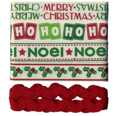 Christmas Ribbon 5x1 M Asst Xmas Colours
