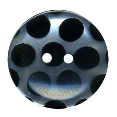 Button - 18mm Black Spot Frosted Button