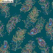 Peacock Flourish Laminate - FQ per metre