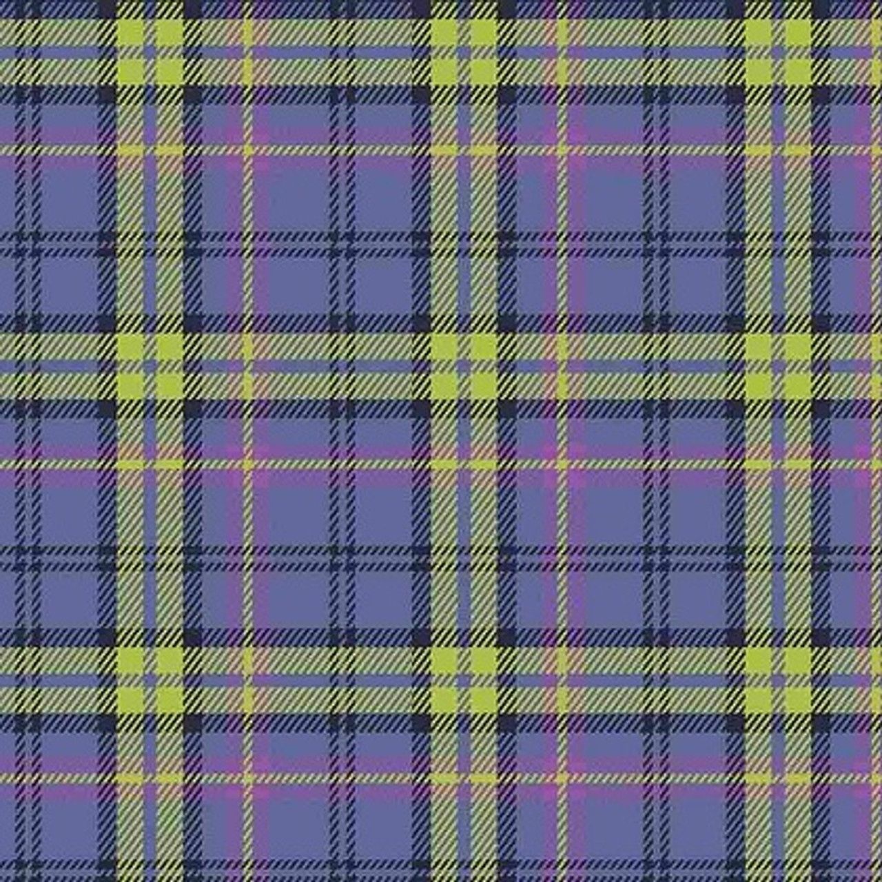 Primo Plaid Flannel - per metre, Print: Periwinkle