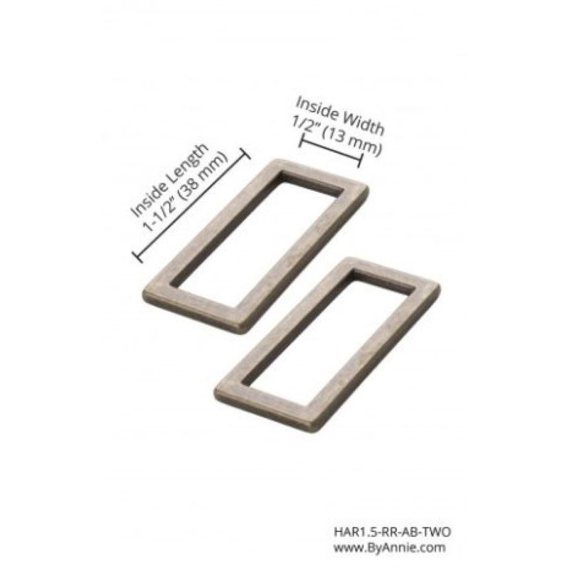 1.5-inch Rectangle Rings - 2pk, Size/Colour: 1.5in  Antique Brass 2pk
