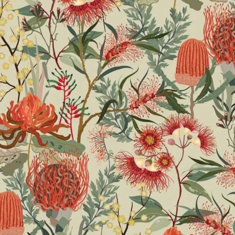 108" Aussie Floral Wideback - per metre, Style: Aussie Floral