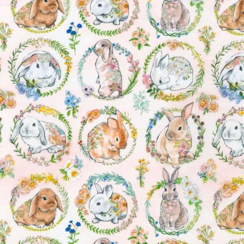 Bunny Lane by Robert Kaufman - per metre, Colour: Bunny Medallions
