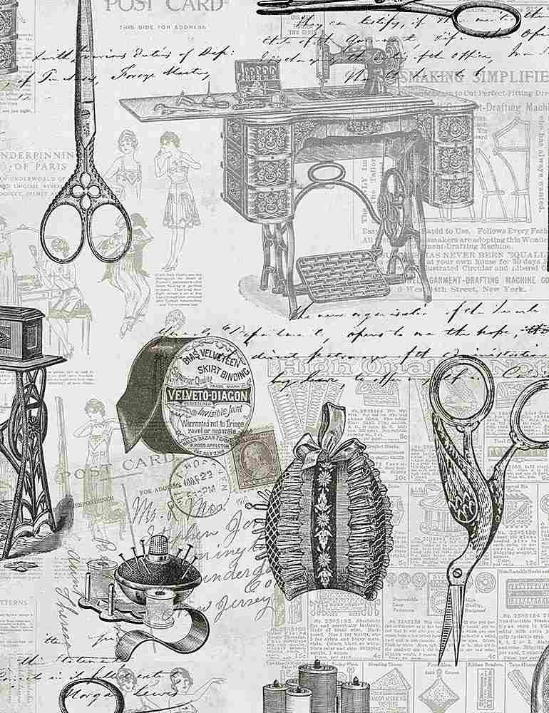 Fabric Lover per metre, Style: Vintage Sewing Machines 1502