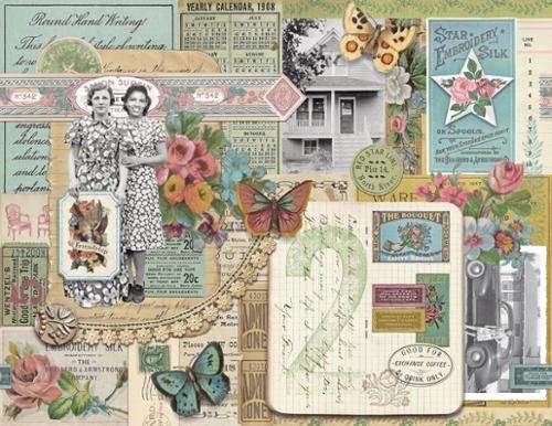 Junk Journal - Range per metre, Style: Collage M741111