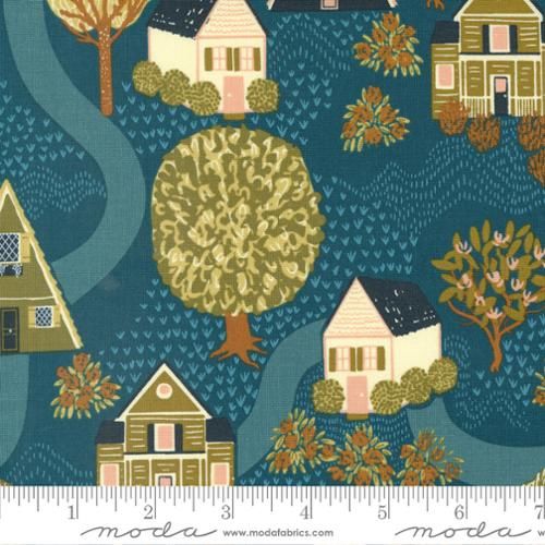 Quaint Cottage - 11 Prints per metre, Print: Streetview Lake 7017