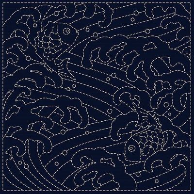 Sashiko Cloth Ara-Nami 2