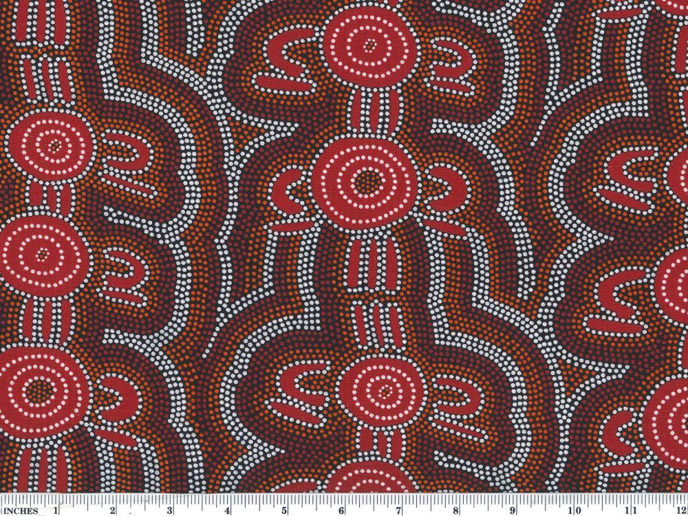 Women Dreaming By Eileen Bonney per metre, Colour: Orange