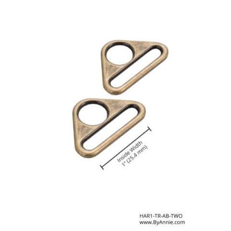 1-inch Triangle Rings, Colour: Antique Brass