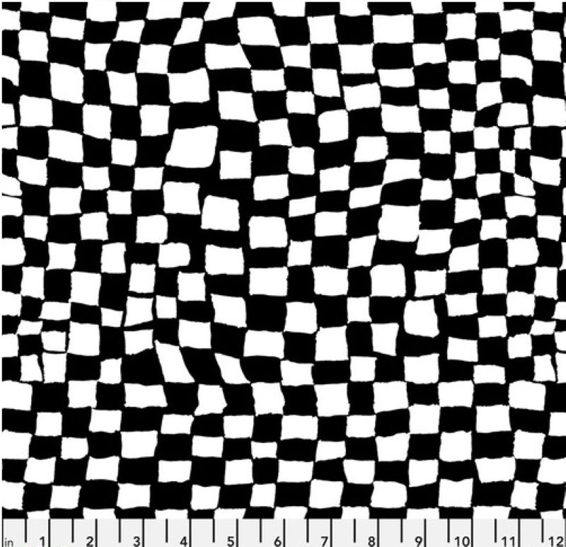 Kaffe Collective Aug 24 - per metre, Print: Gameboard Black