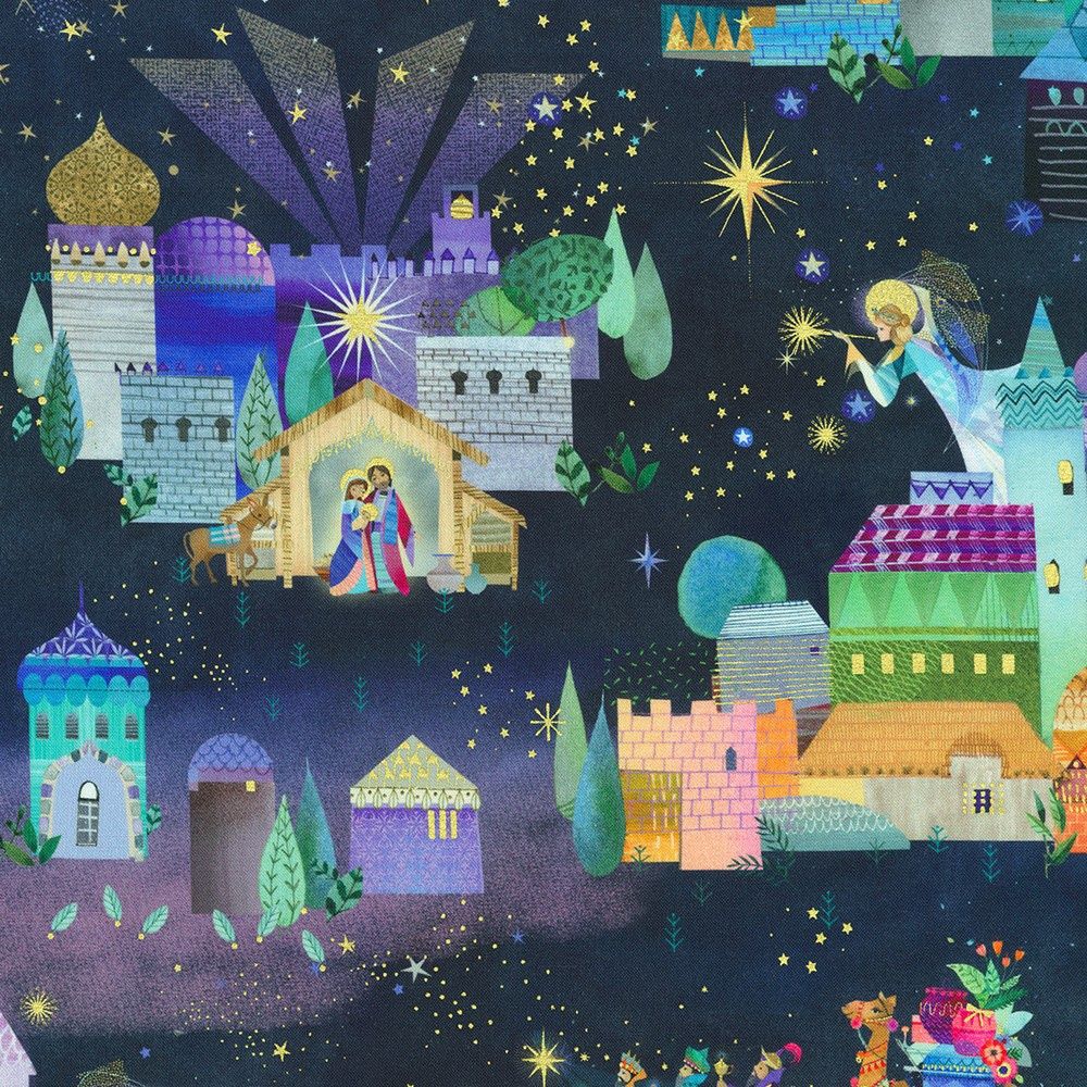Holy Night - per metre, Print: Midnight
