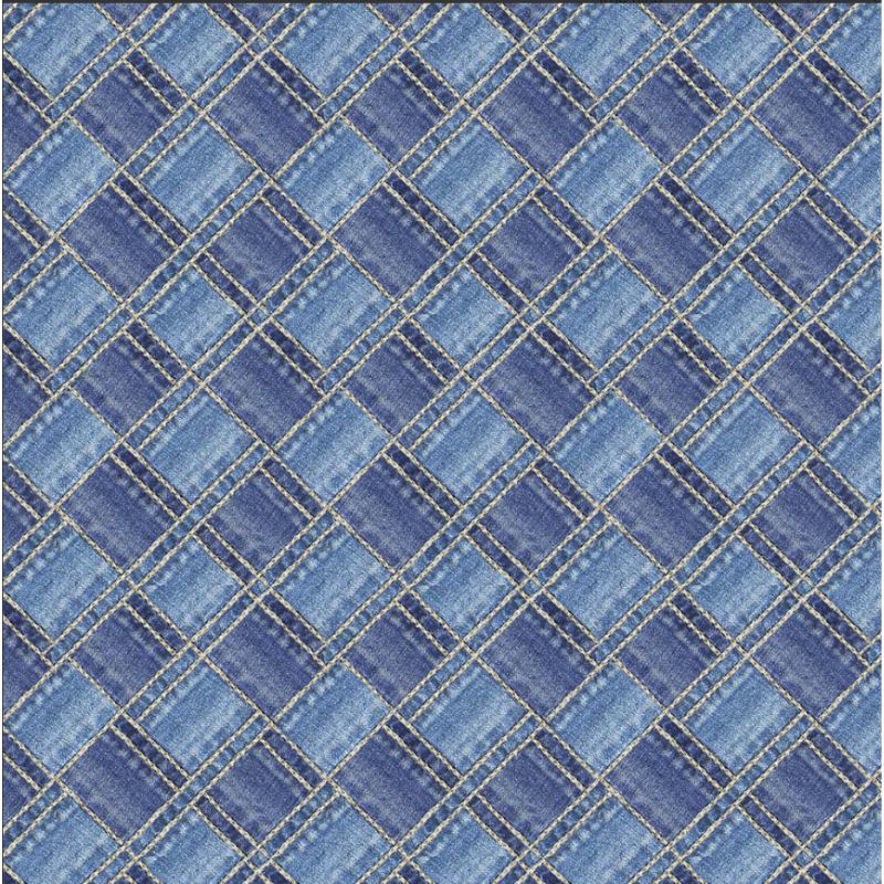 True Blue Sew It Seams per metre, Print: Denim