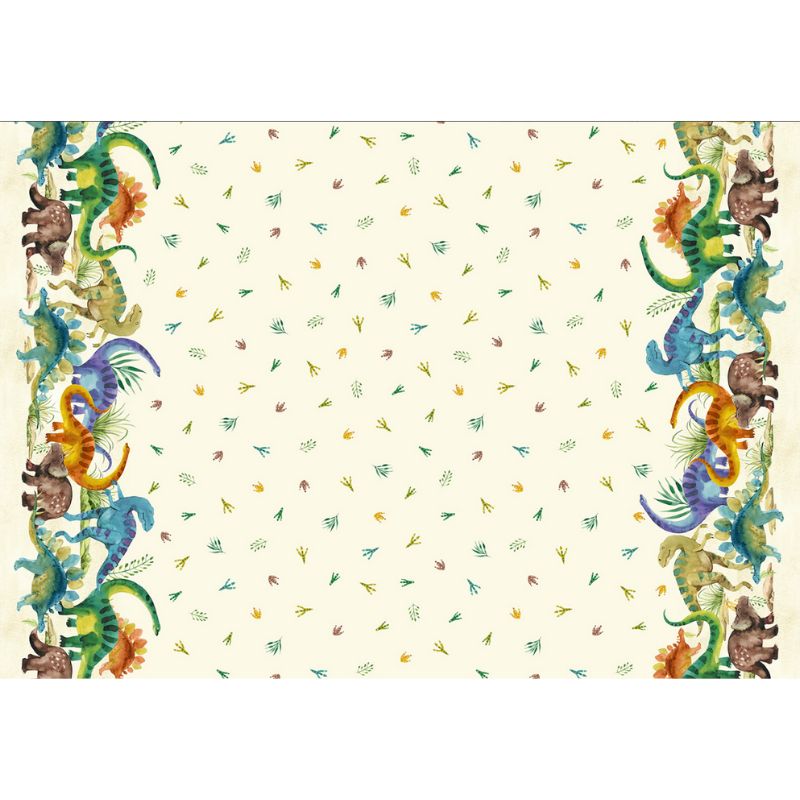 Wild One Dino per metre, Print: Kingdom Border Cream