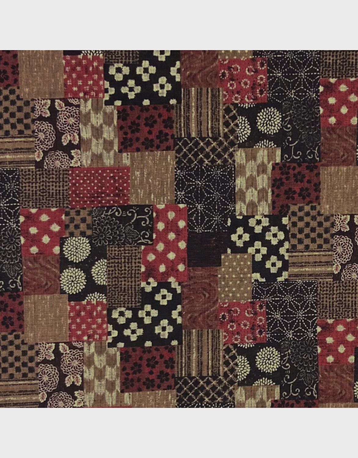 Nara Homespun Patches in Red Brown per metre