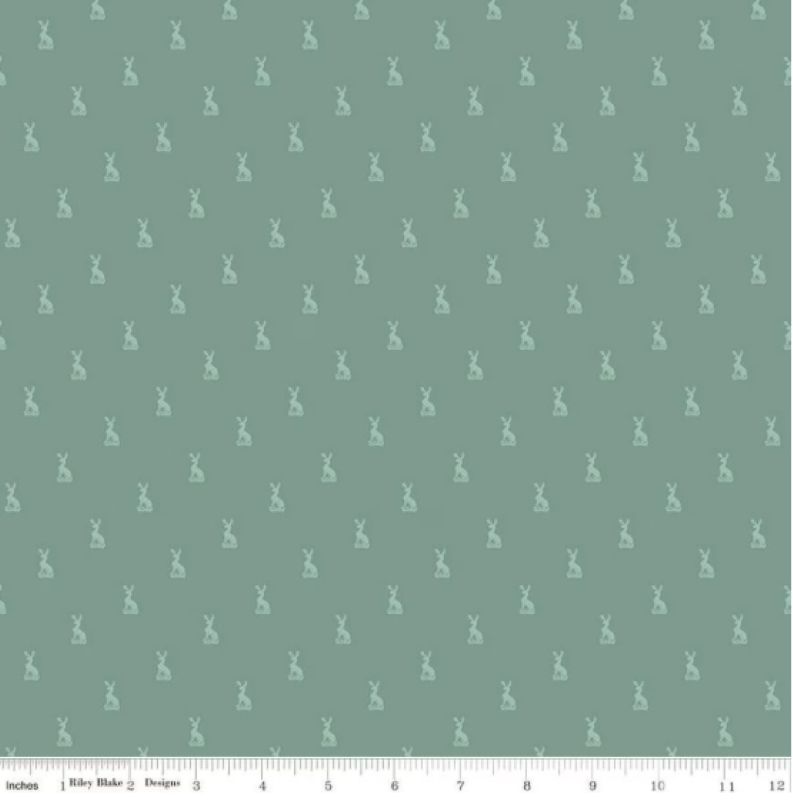 Jane Austen Emma Range per metre, Print: Family Crest Green