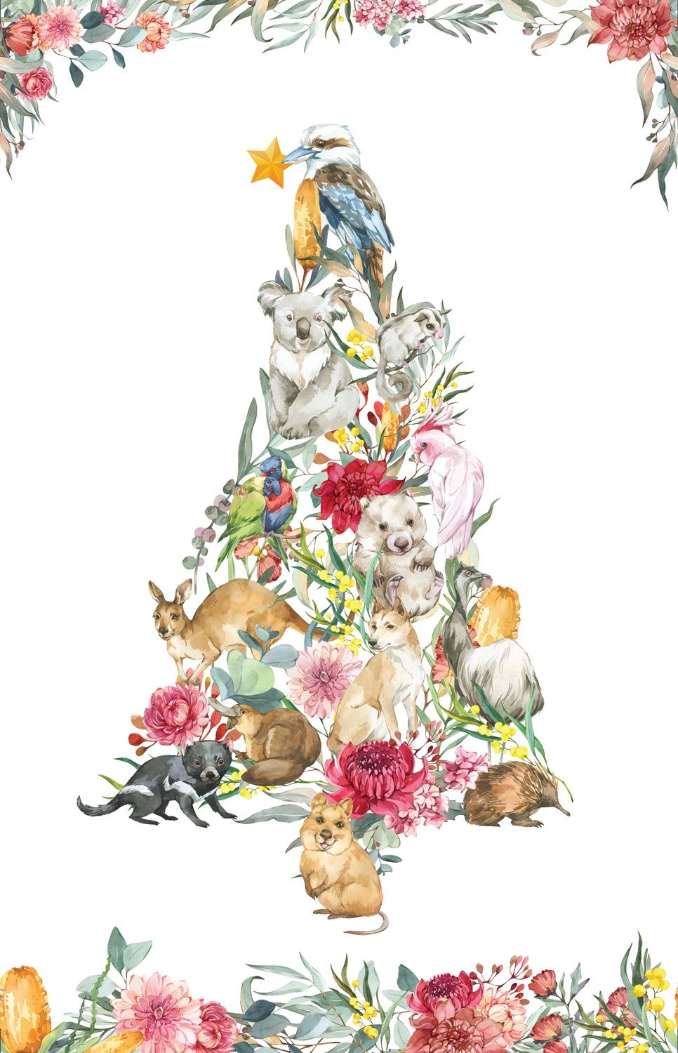 Bush Celebration - White per metre, Style: Panel DV5392