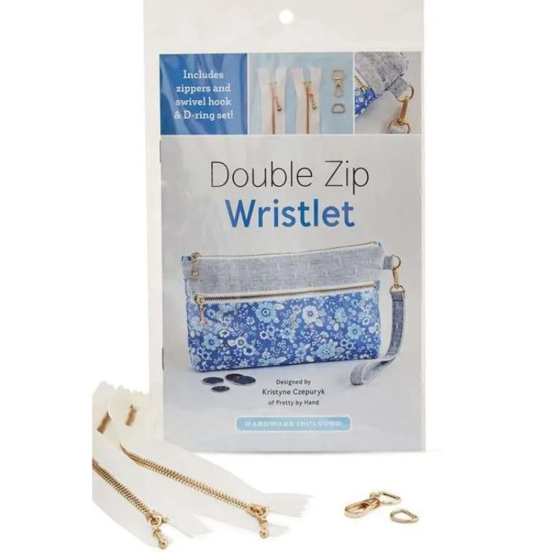 Double Zip Wristlet - Pattern &amp; Hardware