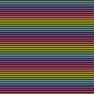 Bias 25mm - Stripe Black Rainbow - per metre