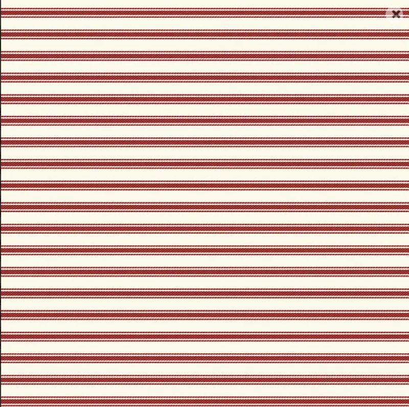 Ticking Red Stripe per metre