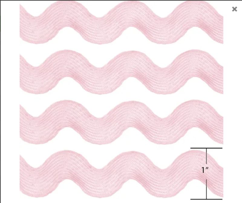 Ric Rac 25mm - per metre, Colour: Light Pink