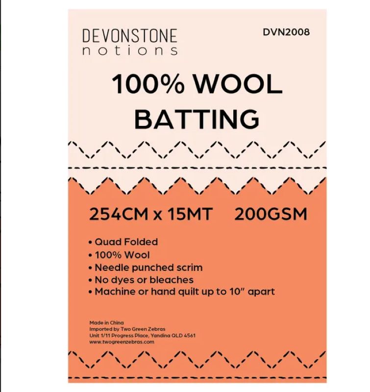 Batting Wool 100% per metre