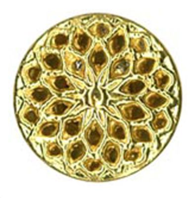 Button Gold Round Metal Shank 15mm