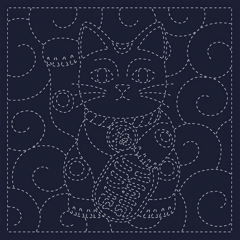 Sashiko Cloth Maneki-Neko