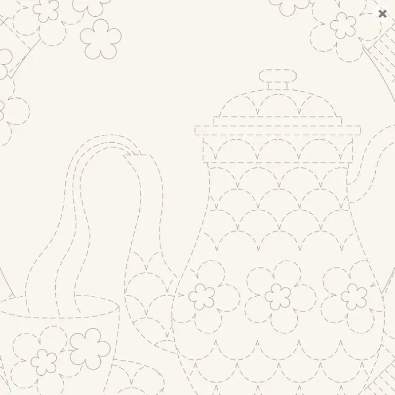 Sashiko Panel - Teatime Natural