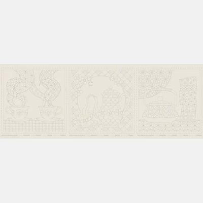 Sashiko Panel - Teatime Natural