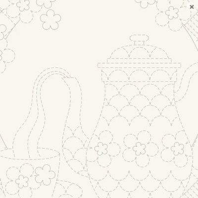 Sashiko Panel - Teatime Natural