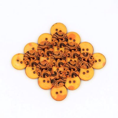 Black Swirls 15mm 2 hole button