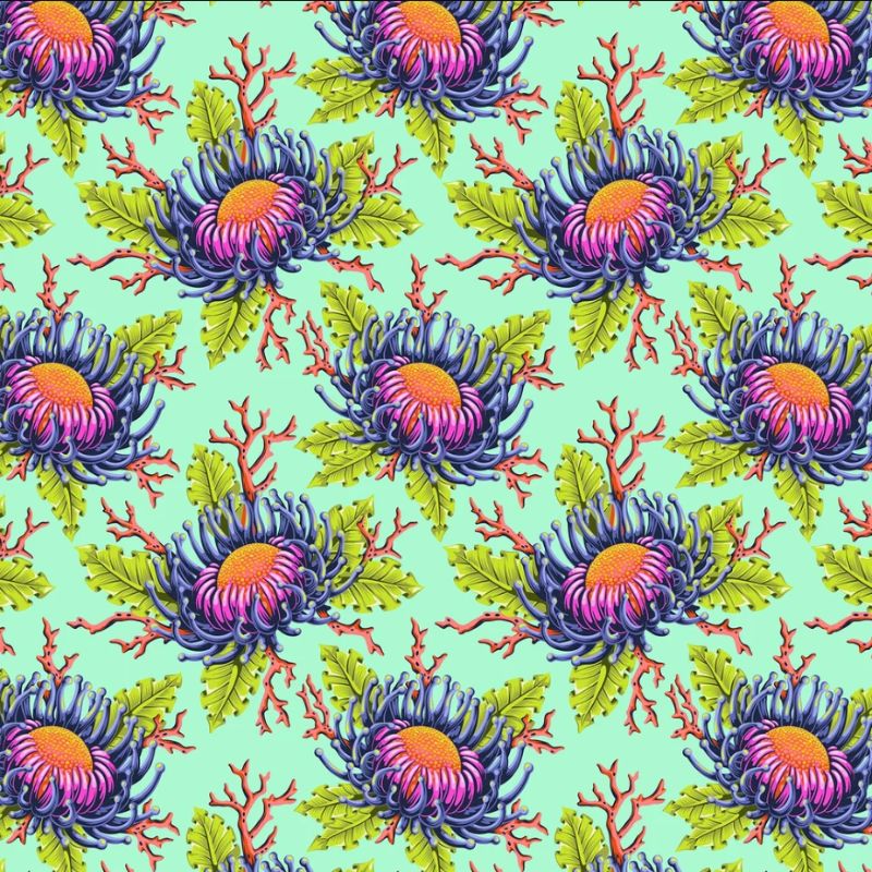 Floral Reef by Tula Pink per metre, Print: Friends &amp; Anemones