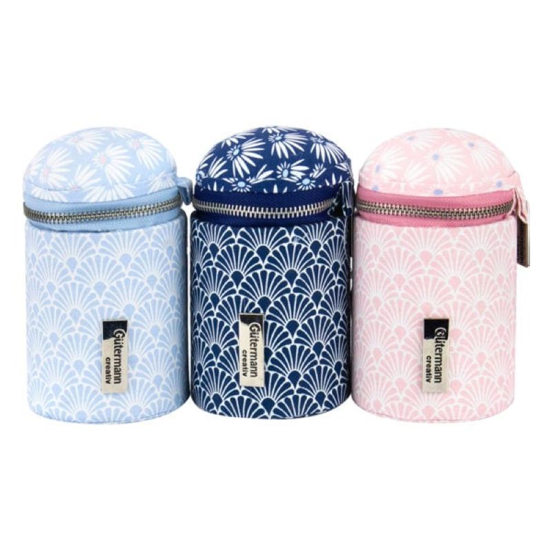 Pintop Cylinder Case - Blooms Navy