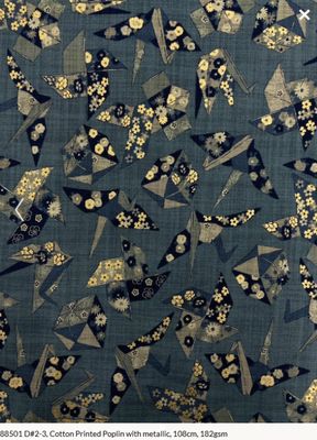 Cranes Grey Metallic per metre