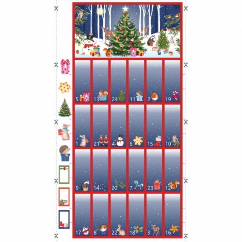 Woodland Christmas Advent - 60cm Panel