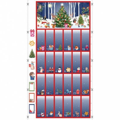 Woodland Christmas Advent - 60cm Panel