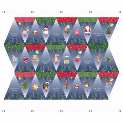 Woodland Christmas Bunting - 90cm Panel