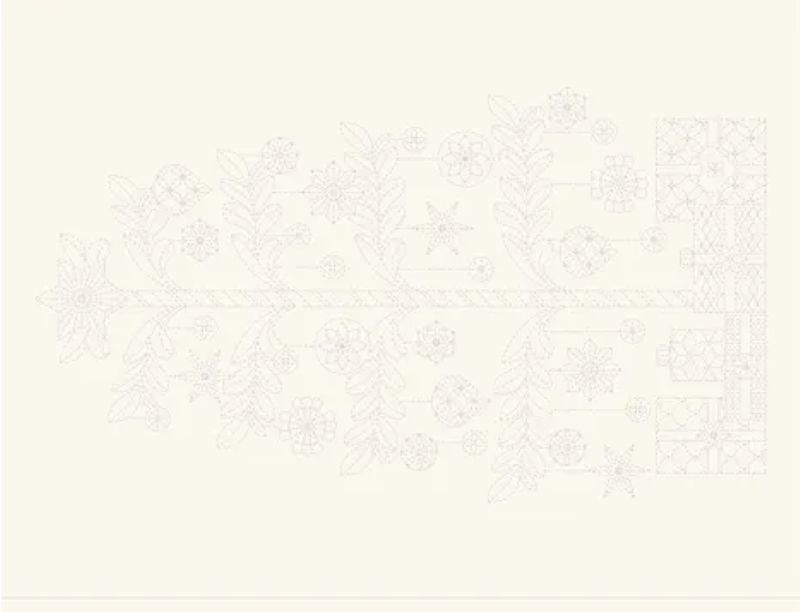 Sashiko Christmas Tree Panel - Natural