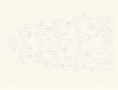 Sashiko Christmas Tree Panel - Natural