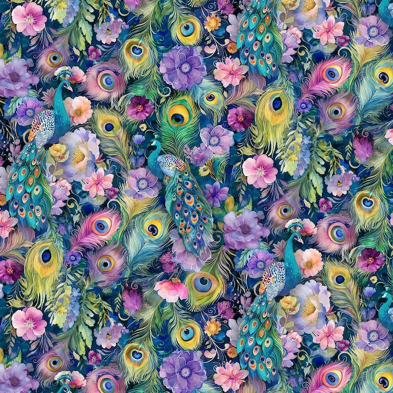 Navy Wild Beauty - per metre