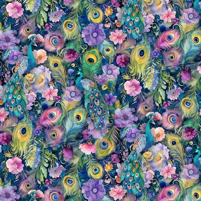 Navy Wild Beauty - per metre