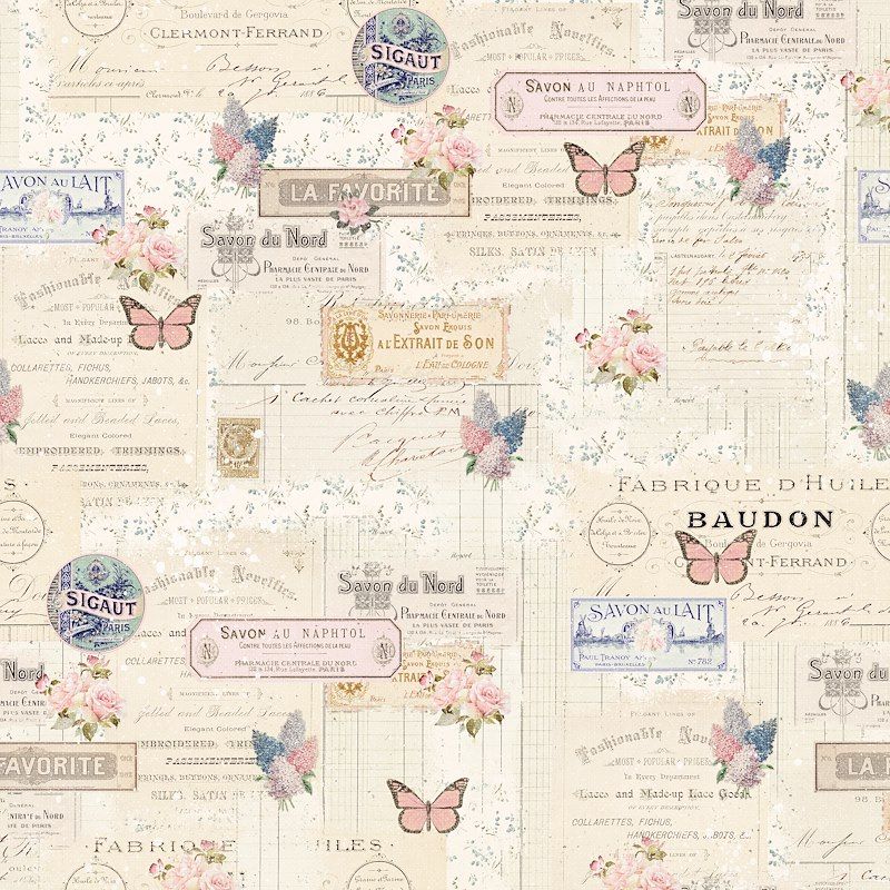 Labels and Butterflies  Ecru permetre