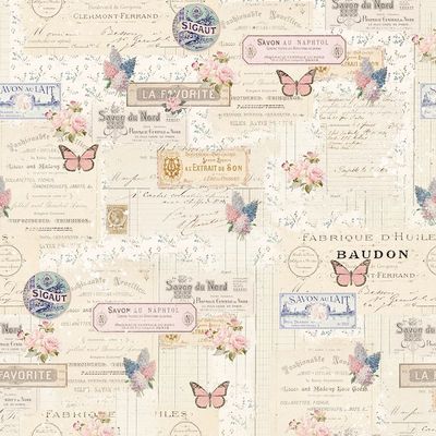 Labels and Butterflies  Ecru permetre