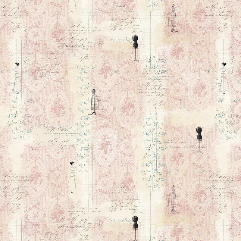 Mannequin and Stripe light pink - per metre